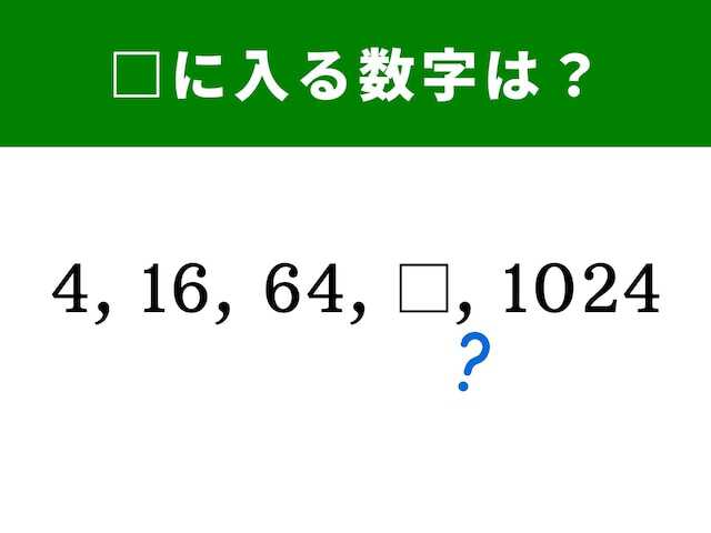 算数クイズ】4、16、64に続く空欄に当てはまる数字は？ 1分で解答