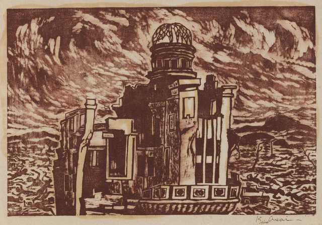原爆ドーム 絵画 漆喰画 送料込 6人の作家が描いた原爆ドーム 広島県立美術館で展示 戦後80年