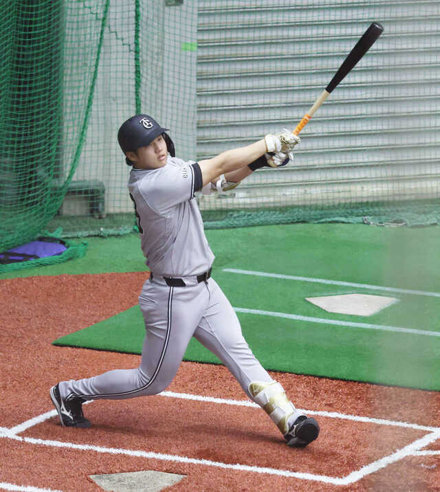 巨人】石塚裕惺がライブBPで西舘勇陽から快音！ 早期の1軍復帰を