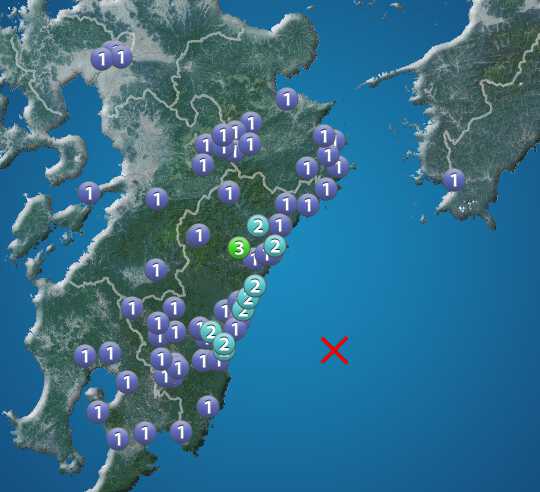 日向灘でM4.6の地震 宮崎県美郷町で震度3 津波の心配なし|au Web