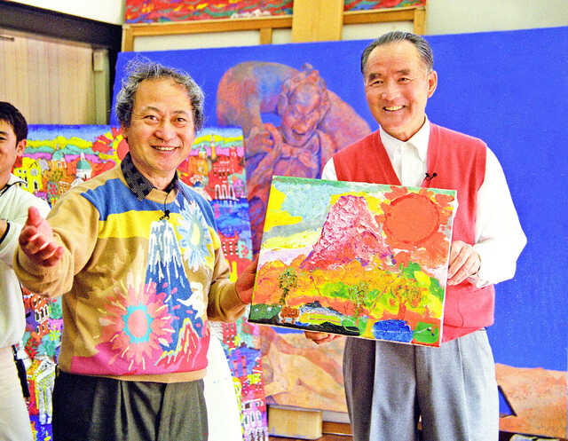 絹谷幸二　長嶋茂雄　「新世紀生命富士」限定900部 シルクスクリーン 絹谷幸二「新世紀生命富士」ミクストメディア :: 絵画買取・販売