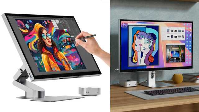 指で触れる32インチ4Kモニター、Mac miniと合体するスタンドが天才的