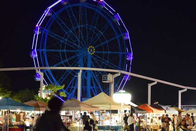 宇部ときわ遊園地で「サマーナイト」 夜間営業やマーケット