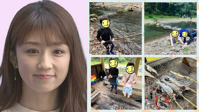 小倉優子 】 子どもたちと秋川渓谷でニジマス釣りを満喫 リアルな