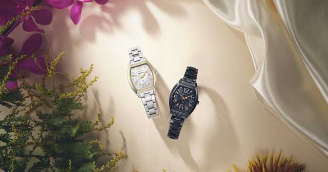 セイコー ルキア カリテ 電波ソーラー シェル文字盤 11Pダイヤ チタン セイコー ルキア「Happy Collection」からチタン素材の軽やかな新作