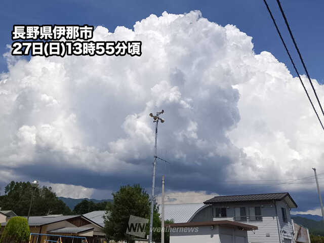 雨雲 大阪や名古屋などでも雨が強まる 神戸は1時間43mmの激しい雨
