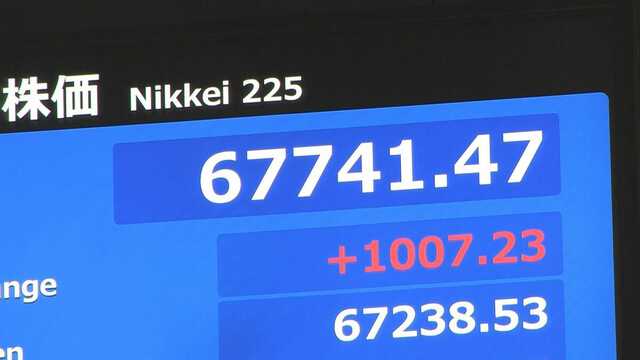 日経平均 一時1000円超の上昇|au Webポータル経済・ITニュース