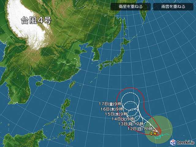 台風4号が北上中 今、気象予報士が注目しているのは台風の影響だけじゃない|au Webポータル国内ニュース