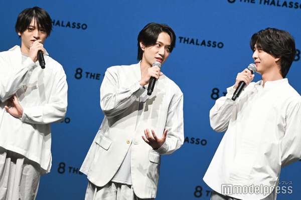 timelesz新メンバー、5人で初のCM会見登場 橋本将生「かき上げと